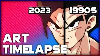 DBZ VS DBS Styles Art Timelapse | ANGX Art #3
