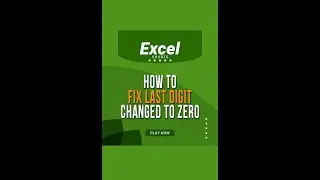 How to Fix Last Digit Changed to Zero 0 in Excel | Excel | Tutorials | Youtube Shorts 