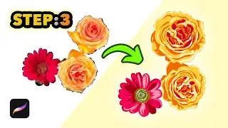 ÇİÇEK ÇİZİMİ Aşama:3  | Flowers bouqeut drawing Step:3  #flowerdrawing #procreate #rosedrawing