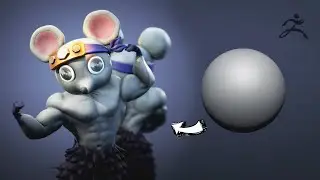 Uzui Tengen muscular ninja mice Zbrush speed sculpt part1
