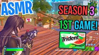 ASMR Gaming 😴 Fortnite Season 3 1st Game! Relaxing Gum Chewing 🎮🎧 Controller Sounds + Whispering 💤