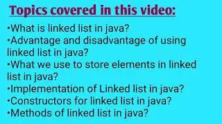 Linked List in Java || Implementation of LinkedList || Methods and  Constructors in LinkedList