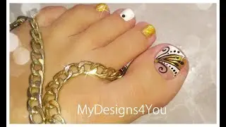 😍Golden Toenail Art Design | Дизайн ногтей Педикюр ♥