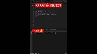 Convert ARRAY to OBJECT in javascript | javascript interview question 