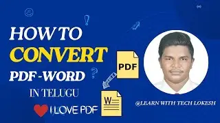 How To Convert PDF Files To WORD Files In Telugu || 