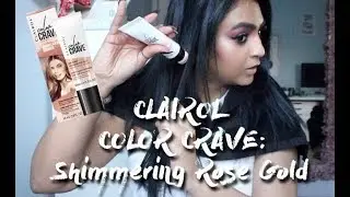 CLAIROL COLOR CRAVE HAIR MAKEUP: SHIMMERING ROSE GOLD ON BLACK HAIR! | REESIIBABE