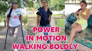 Amputee lady adaptive crutches user | walking freely and her inspiring journey