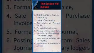 Accounting | Lesson 6 | Sales Journal