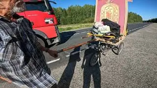 Человек идет с Тулы в Санкт-Петербург с крестным ходом один!!!   Покатушки на Kugoo M5 Pro 2023года