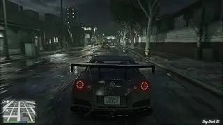 GTAV RTX Max Graphics Gameplay - Rain Enhancement Script - Nissan GTR