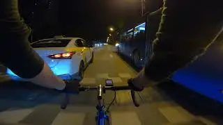 Evening ride on a single speed bike in Moscow