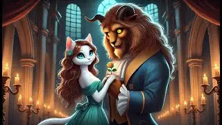 La Bella y la Bestia #catvideos #historiasdegatos #catvideoscartoon #animation #aicatstories