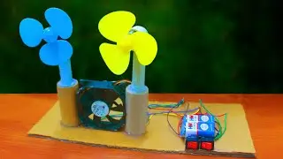 1 simple Science project item made with cardboard DC motor cooling fan