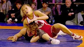 World vs Europe. U15+U17 Peggy Dean vs Tereza Tkachyshyn 50kg. Womens girls wrestling. B-cam-man