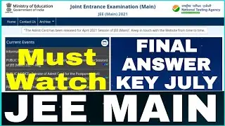 jee main answer key 2021 July⚡/ jee main final answer key 2021/ jee mains result/ jee main 2021 July