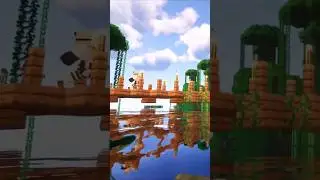 Уютное майнкрафт прохождение. Построили мост . #shorts #minecraft  #short