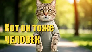 «Кот он тоже человек!» 🐈🤣 песня кота Мурзика и AI🤖