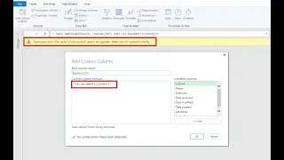 Power Query Expression Error