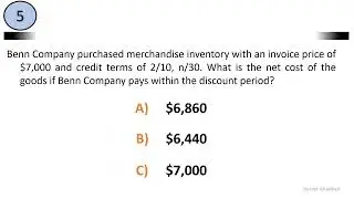 Accounting Quiz: Questions and Answers Merchandising operations