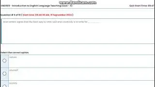 ENG-503 Introduction to English Language Teaching (Quiz-3) |By Virtual University |Online VU