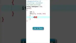 Program to print all even numbers from 2 to 20 using continue statement in C++ Lang| Learners Region