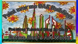 Painting ideas for beginners || Paint near me UAE Buildings || Painting for beginners step by step.
