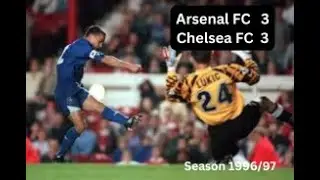 Arsenal vs Chelsea  3-3 -  Retro Football Match - Extended Highlights Season 1996 /97