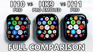 HK9 Pro AMOLED vs H10 Pro vs H11 Pro Full Comparison! Top 1 Sport SmartWatches 2023 - ASMR