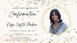 CONFIRMATION Ceremony of DIYA JAFITA MABEN  ||  04th February 2024  ||