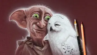 Drawing Dobby and Hedwig ⚡🦉 Harry Potter Art