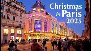 Paris, France 🇫🇷 🌟- Evening walk in Paris, Christmas 2025 - Christmas in Paris 4K HDR