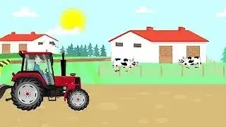 Farm work   Combine Harvester and Tractor They work hard   Fairy tale about Farmers