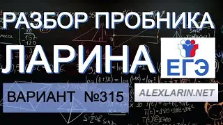 Ларин 315 вариант. Полный разбор. Alexlarin.