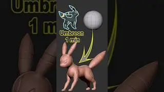 Umbreon en un Minuto #pokemon #pokemongo #tutorial #3dart #zbrush #blender #modelo3d #impresion3d