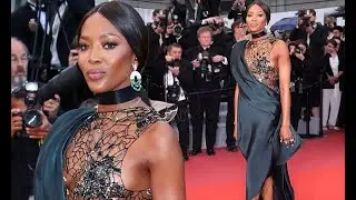 Naomi Campbell, 47, goes braless in a VERY daring see-through mesh dress at BlacKkKlansman premiere