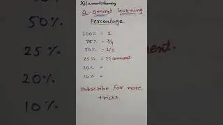 percentage tricks | maths magic | maths short tricks | maths for talati exam | #shorts #viralshorts