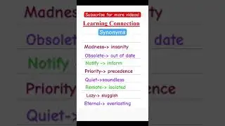 Learn English synonyms 
