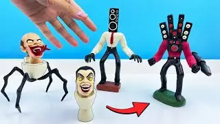 G-Man Skibidi Toilet vs Titan Speakerman vs Parasitic Toilet vs Speaker Man Sculptures with Clay