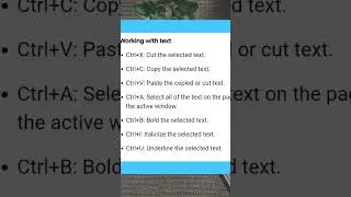 Ms Word Shortcut Keys....Use of Ctrl key