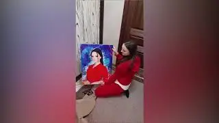 Идеальный подарок подруге.  Арт портрет на холсте