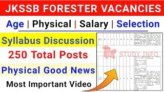 JKSSB Forester Posts 2023 | Jkssb Forester Syllabus | Forester Physical,Age,Selection Process