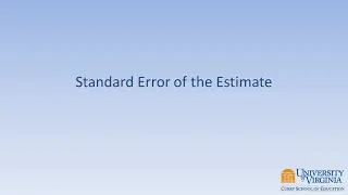 How To: standard Error of the Estimate