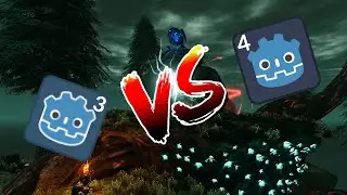 Shattered World - Godot 3 vs Godot 4 - Side by side comparison
