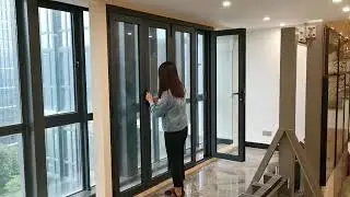 folding door system, aluminum bi-fold door with retractable screen.#foldingdoor #bifolddoor #door