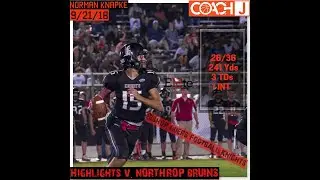 Norman Knapke Highlights v Northrop Bruins 9212018