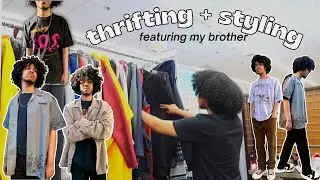 THRIFT HAUL + STYLING my Little Brother for under $50 | Men's Fashion