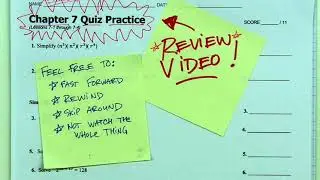 Math8A Ch.7 Practice Quiz Review Video