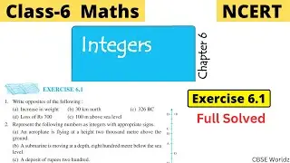 Class 6 Maths NCERT Chapter 6 Integers Exercise 6.1 Full Solved | 