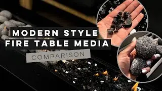 Reflective Fire Glass Vs Lava Rock Comparison | Modern Fire Table Media