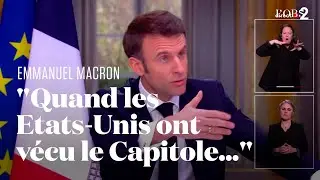 Retraites : Macron compare les incidents en France à l'invasion du Capitole dans son interview à 13h